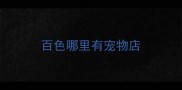 百色哪里有宠物店