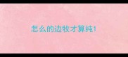 怎么的边牧才算纯