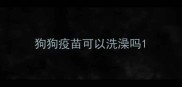 狗狗疫苗可以洗澡吗