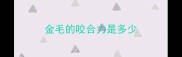 金毛的咬合力是多少