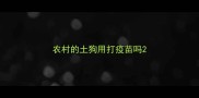 农村的土狗用打疫苗吗