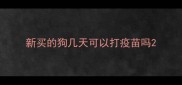 新买的狗几天可以打疫苗吗