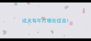 成犬每年打哪些疫苗