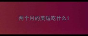 两个月的美短吃什么