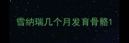 雪纳瑞几个月发育骨骼