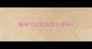 猫咪可以吃蔬菜水果吗